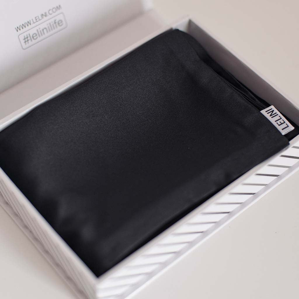 Black silk pillow case from lelini
