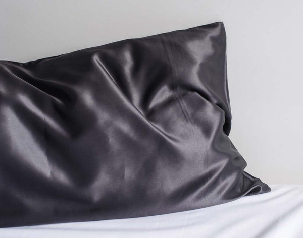 Mulberry silk pillow case from lelini in midnight grey colour